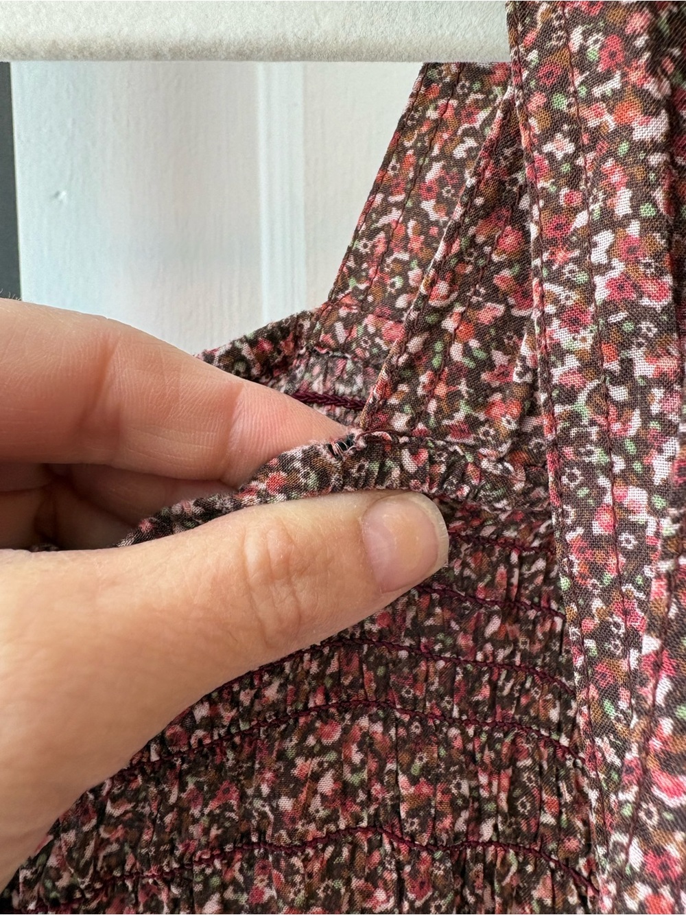 Doen | Smocked Tie-Shoulder Midi Dress | Floral | Medium - Picture 10 of 12